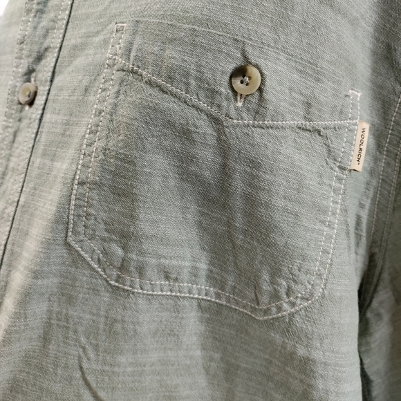 Woolrich | Green Button Down Short Sleeve Shirt men's Size XXL - Picture 7 of 14